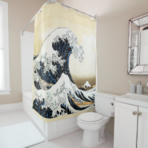 De Grote Golf bij Kanagawa Hokusai, Japanse kunst Douchegordijn