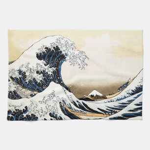 De Grote Golf bij Kanagawa Hokusai, Japanse kunst Theedoek