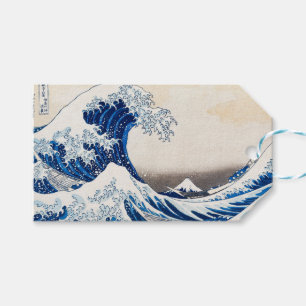 De Grote Golf bij Kanagawa van Hokusai Kunst Cadeaulabel