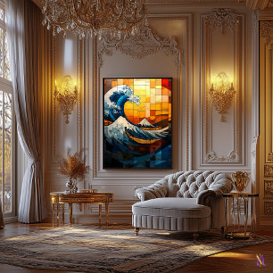 De Grote Golf Glas-in-lood Mozaïek Kunstwerk Canvas Afdruk