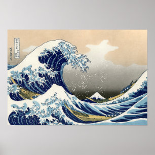 De Grote Golf in Kanagawa door Hokusai Poster