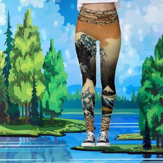 De Grote Golf Japans Artiest Ocean Waves Leggings