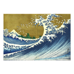 De Grote Golf Kleur Hokusai Foto Afdruk