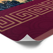 De grote golf met een pixelized/pixelated maan poster (Hoek)