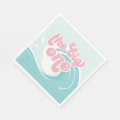 De grote golf roze strand verjaardag servet (Hoek)