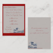 De Grote Golf van het Visitekaartje Kanagawa Chubb (Voorkant / Achterkant)