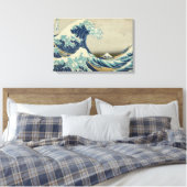 De Grote Golf van Hokusai, de Kunst van het Hout Canvas Afdruk (Insitu (Slaapkamer))