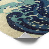 De Grote Golf van Hokusai, de  Kunst van het Hout  Poster (Hoek)