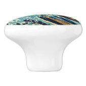 De Grote Golf van Hokusai,  Japans Keramische Knop (Zijkant)