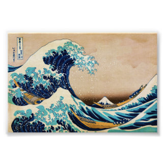 De Grote Golf van Hokusai Japanse Foto Prints Afdruk