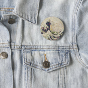 De grote golf van Honeydew Melon Fine Art Spoof Ronde Button 5,7 Cm