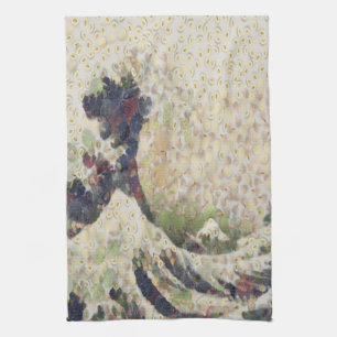 De grote golf van Honeydew Melon Fine Art Spoof Theedoek