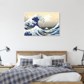 De Grote Golf van Kanagawa Canvas Afdruk (Insitu (Slaapkamer))