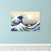 De Grote Golf van Kanagawa Canvas Afdruk (Insitu (Houten vloer))