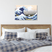 De Grote Golf van Kanagawa Canvas Afdruk (Insitu (Slaapkamer))