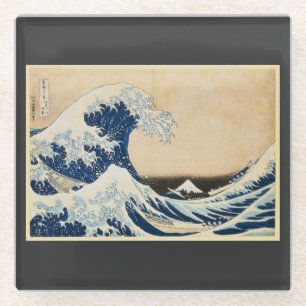 De Grote Golf van Kanagawa door Hokusai Glazen Onderzetter