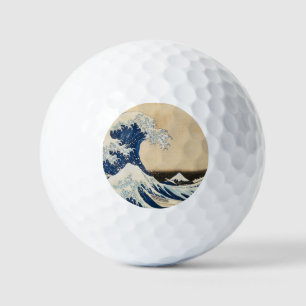 De Grote Golf van Kanagawa door Hokusai Golfballen