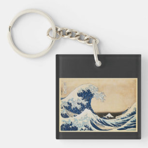 De Grote Golf van Kanagawa door Hokusai Sleutelhanger