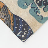 De Grote Golf van Kanagawa Fleece Deken (Hoek)