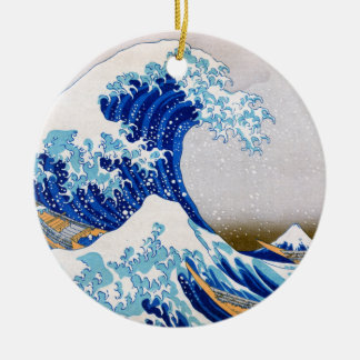 De Grote Golf van Kanagawa, Hokusai Keramisch Ornament