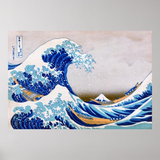 De Grote Golf van Kanagawa, Hokusai Poster (Voorkant)