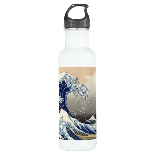 De Grote Golf van Kanagawa Hokusai Waterfles (Voorkant)