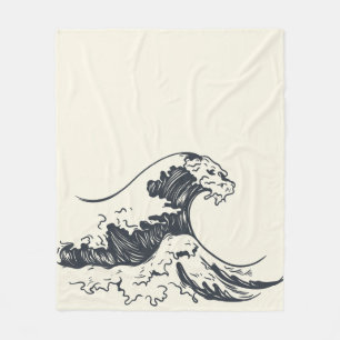 De Grote Golf van Kanagawa illustratie Fleece Deken
