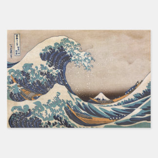 De Grote Golf van Kanagawa Inpakpapier Vel