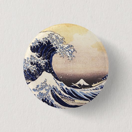 De grote golf van Kanagawa  Japanse kunst Ronde Button 3,2 Cm (Voorkant)