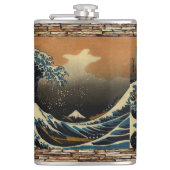 De Grote Golf van Kanagawa  Japanse Kunstenaar Heupfles (Voorkant)