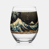 De Grote Golf van Kanagawa Japanse Kunstenaar Wijnglas Zonder Voet (Voorkant)