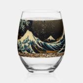 De Grote Golf van Kanagawa Japanse Kunstenaar Wijnglas Zonder Voet (Achterkant)