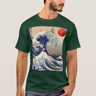 De Grote Golf van Kanagawa Japanse Sakura Samura T-shirt