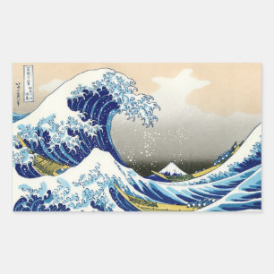 De grote golf van Kanagawa Katsushika Hokusai Rechthoekige Sticker