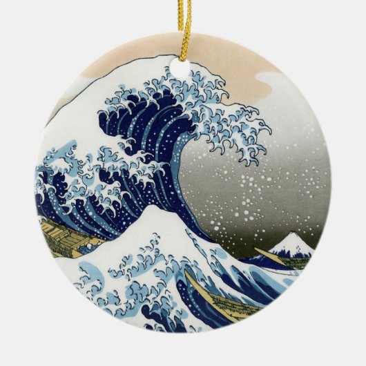 De grote golf van Kanagawa Keramisch Ornament (Voorkant)