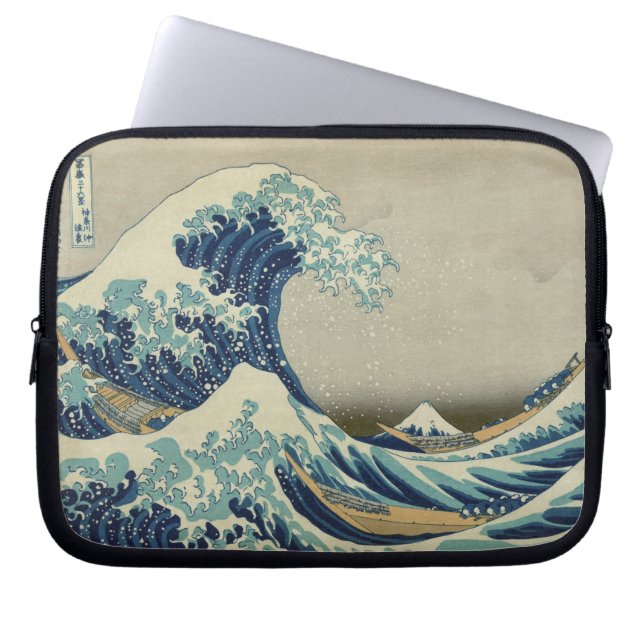 De Grote Golf van Kanagawa Laptop Sleeve (Voorkant)