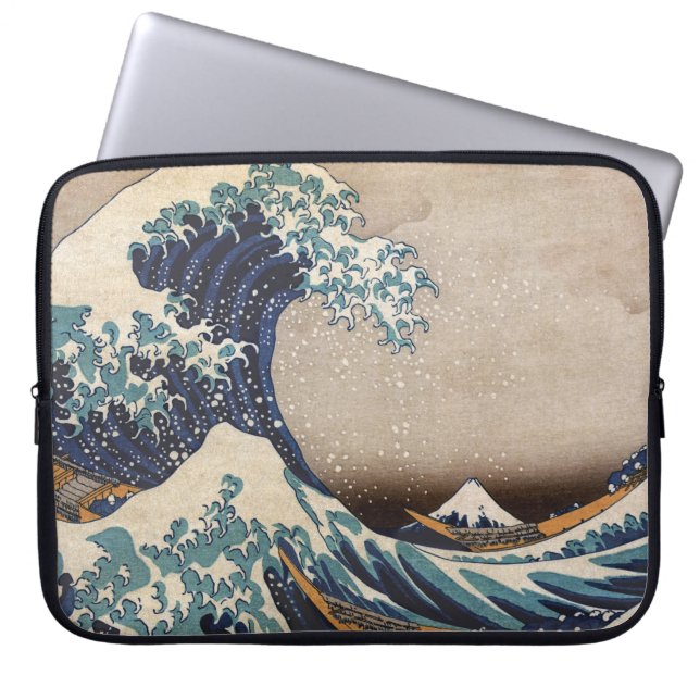De Grote Golf van Kanagawa Laptop Sleeve (Voorkant)