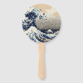 De grote golf van Kanagawa met 8 bits Pixel Art Handwaaier (Achterkant)