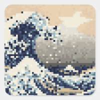 De grote golf van Kanagawa met 8 bits Pixel Art