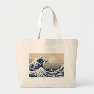 De grote golf van Kanagawa met 8 bits Pixel Art Tote Bag