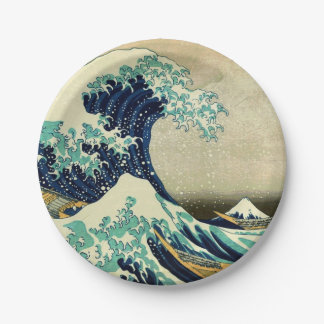 De Grote Golf van Kanagawa Papieren Bordje