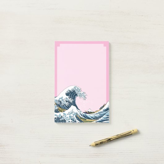 De Grote Golf van Kanagawa Post-it® Notes (Op bureau)