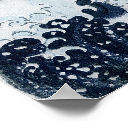 De Grote Golf van Kanagawa Poster (Hoek)