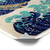 De Grote Golf van Kanagawa Poster (Hoek)