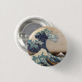 De Grote Golf van Kanagawa Ronde Button 3,2 Cm (Voorkant /achterkant)