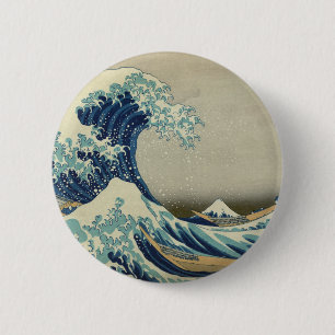 De Grote Golf van Kanagawa Ronde Button 5,7 Cm