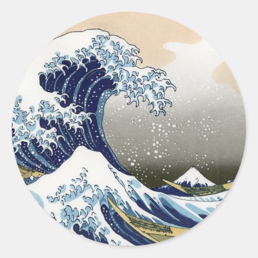 De grote golf van Kanagawa Ronde Sticker (Voorkant)