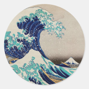 De Grote Golf van Kanagawa Ronde Sticker