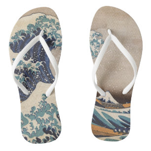 De Grote Golf van Kanagawa Teenslippers