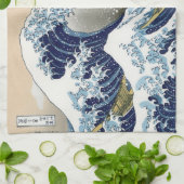 De grote golf van Kanagawa Theedoek (Gevouwen)